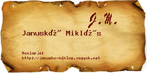 Januskó Miklós névjegykártya